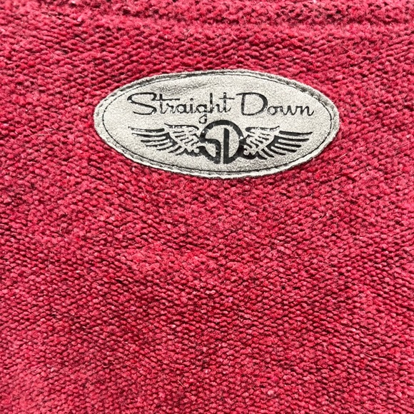 Straight Down Sweater 1/4 Button Pullover Outdoor Casual Red USA Mens Large - Picture 5 of 6